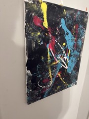 Rare beautiful Abstract Art “tortured Soul” Painting 1/1 Original Vintage