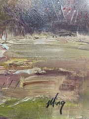 Hungryartist -NYartist Original Oil Painting of Landscape Canvas 12×16 Framed