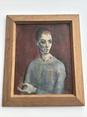 ANTIQUE PORTRAIT PAINTING WPA ARTIST LUCIUS CROWELL IMPRESSIONIST NEW YORK IL