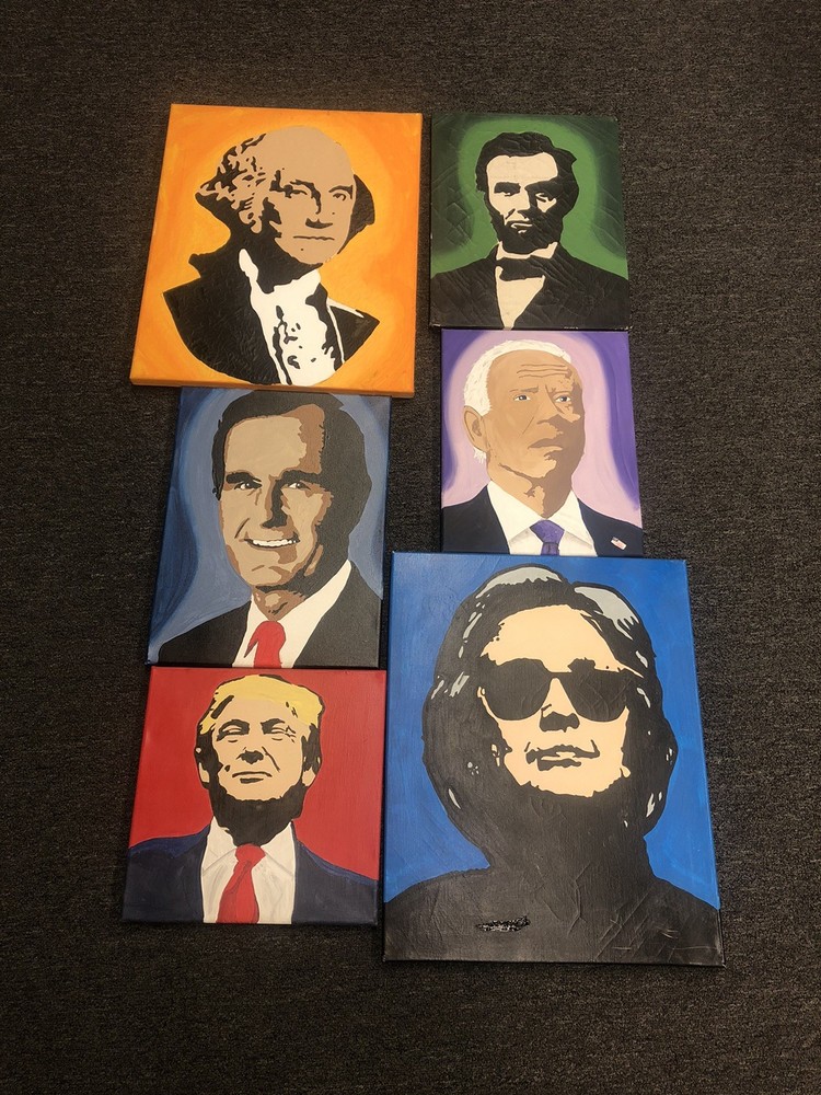 President And Hillary Painting Hand Painted You Choose One