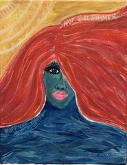 Hot Girl Summer Red Hair Mermaid Painting Canvas, Moody Virgo Arts, Deana 7X10