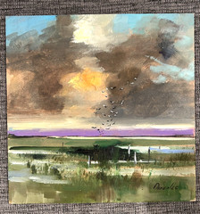 1 of 9 Landscape UKRAINE Original Oil painting DEMENKO NATALIA 8×8″ Signed WOW!