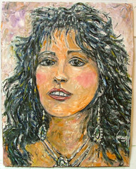 Maria woman portrait NEW 8×10 art oil painting card panel signed CROWELL