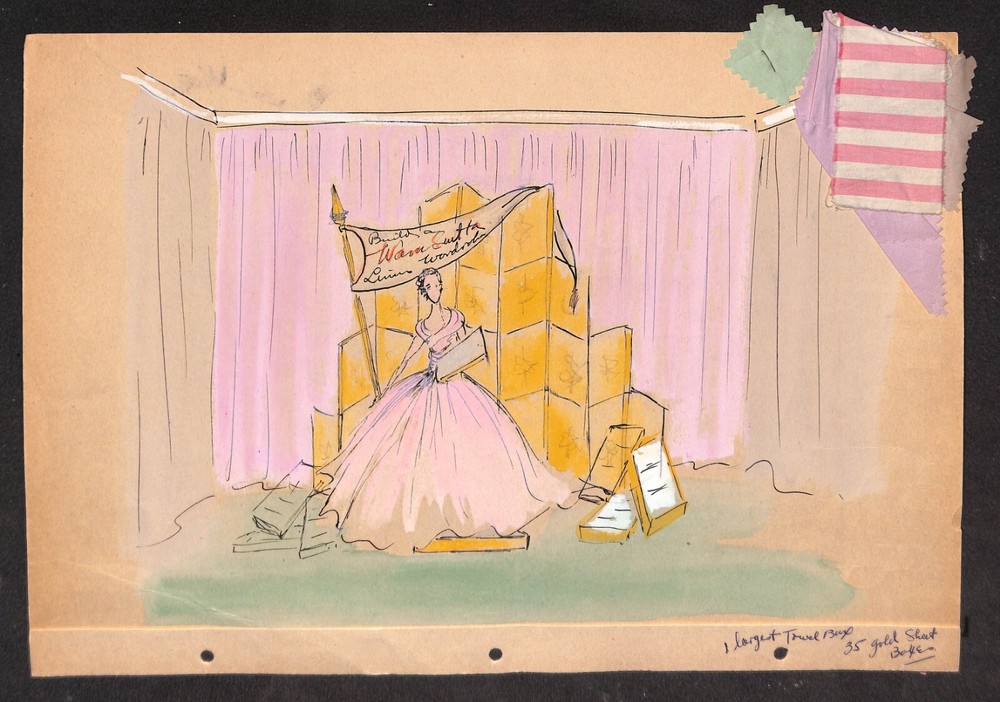 The Most Glamour Sheet In The World „Chantilly“ By Wamsutta c1950s Watercolor