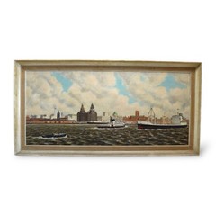 Liverpool Skyline 1967 Oil on Canvas from Walker Art Gallery London