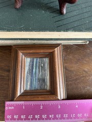Vtg Miniature Landcape Barn Watercolor Painting Art In Wood Frame 4”x3.5” Signed