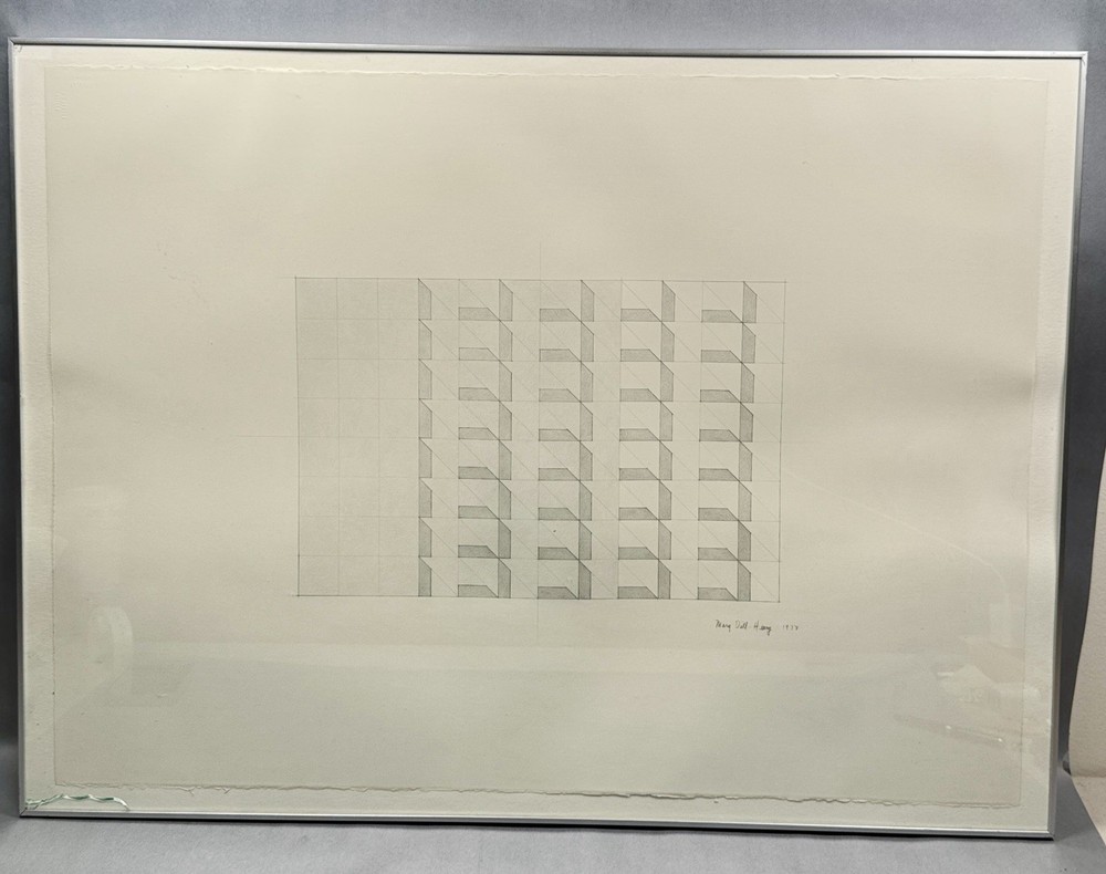 Mary Dill Henry Graphite Pencil Drawing Modernist Signed Northwest Mystic