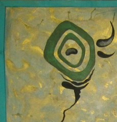 Contemporary Art Abstract Painting Minimalist Original Signed Artist Golden Leaf