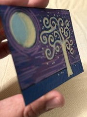 ACEO Acrylic Painting Purple Sunset Tree Moon Landscape Original Pop Art edenart