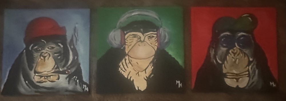 paintings on canvas hand painted – original signed (consist of three pieces)