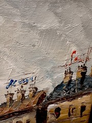 Vintage MCM Original Oil Painting Arc de Triomphe Paris Signed “Burnett” Framed