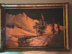Russian Artist Ivan Nicoletzky Snowy Painting Red Sunset Mountains in the Snow