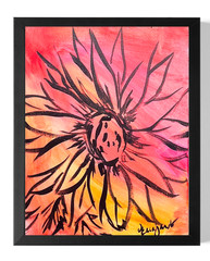 Guajardo Art: Sunflower at Dawn 14X11 Original Canvas Signed Art Expressionism