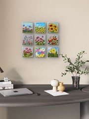 Geranium Original Painting 3D Semi-Abstract Art Deco Flower Handmade Wall Art