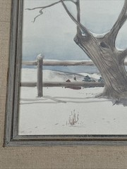 JOAN IRVING PAINTING LISTED FAMOUS WOMAN ESTATE LANDSCAPE WINTER AMERICAN RARE