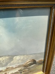 Edward T Gibbs Magnificent Antique Pastel Coastal Seascape Sailboats Painting