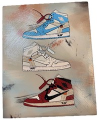 Air Jordan Pop Art Sneaker Canvas Painting Handmade Sports Fashion Art
