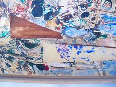 Oil on Board Abstract Painting by Listed Artist Windsor Utley „Web of Life“