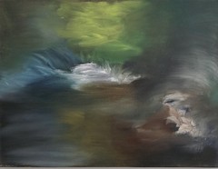 Original Oil Painting The Swanlake