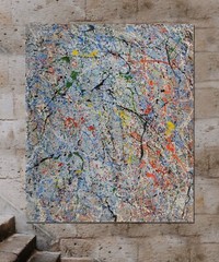 Jackson Pollock style Professional￼ Artist Canvas￼ painting￼ 72”X60”Abstract,6ft