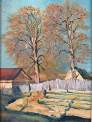 Antique Original Impressionist French Landscape Oil Painting Signed Framed Art