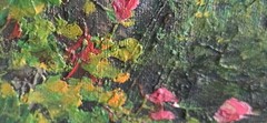 W. Hodges Signed Vintage landscape Cottage Oil Painting Artwork 36X24″