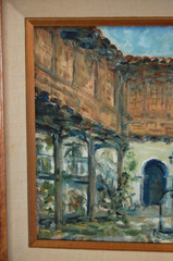 Original Oil Painting „Interior Colonial Patio“ Old Havana Cuba 10×8 Hecto Vidal