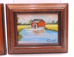 4pc Set Vintage Framed Oil Painting Signed Farm Barn Countryside Original Art Ca