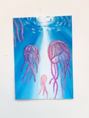 ACEO Original watercolor Painting sealife 172 by Soili Laakso