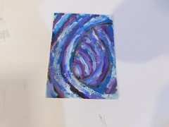 Down the Hole – ACEO Painting – 2.5×3.5″ Casein on Arches Art Board c2021