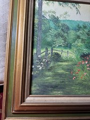 Ronald Schugardt Keyes (1930 – 2010) „Country Path Scene“ Oil Painting – Framed