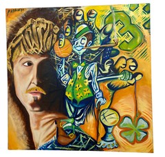 Original Oil Sports Painting of Larry Bird Boston Celtics NBA Padron *Scratched