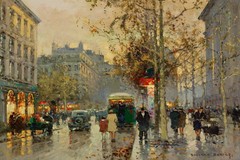 Paris Street by Edouard Cortes Art Giclee Printed Oil Painting Print