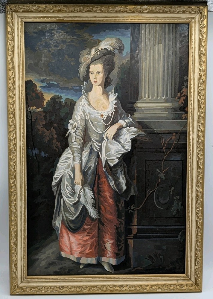 Ornate Giltwood Frame “ The Honourable Mrs Graham“ 31″x21″ Paint By Number 1968