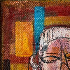 Vintage Framed Abstract Expressionist Acrylic Painting In Style of Hans Hofmann
