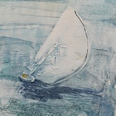 SUZANNE KNIGHT Original Vintage Signed Sail Boat Seascape Illustration Painting