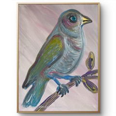 BLESSED#1216 Bird Many Colors 11×14 Original Canvas Abstract Art