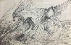 Isolina Limonta. Painting. Unitled, 1978. Original signed. Ink on cardboard