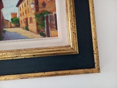 ORIGINAL Oil Painting on Cardboard inc Frame | City View/Castle Tower | 39×35 cm
