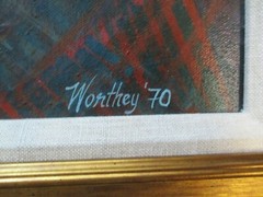 LARGE SURREALIST PAINTING ABSTRACT MODERNISM EXPRESSIONISM SIGNED WORTHEY CUBISM
