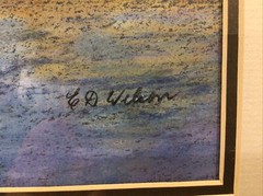 E D Wilson Newfound Land Rocks Circa 1980s Pastel Drawing Framed