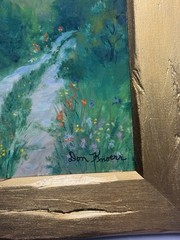 Original Impressionist Oil Painting Wildflower Field And Country Road 16” X 20”*