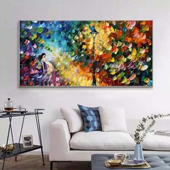 Yellow Abstract Hand Painted Oil Painting On Canvas landscape Modern Home Decor