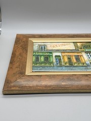 Pair Mariel Chapot Original Oil Paintings Signed Framed French Cafe Street Scene