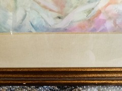 Vintage Julian Ritter Painting Print Showgirl Reclining Nude Woman Signed