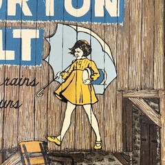 Vintage Morton Salt Girl Barn Country Painting Picture Art Canvas Hargrove Frame