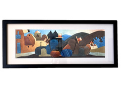 Andean Village Watercolor Women W/ Pots Ulderico Puma Ccama Cusco Peru READ 24″