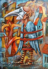 Painting ORIGINAL Oil canvas contemporary ART SUMB. by Pronkin 2025 BIRD’s LIVES