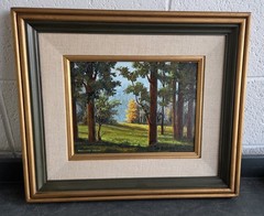#1 ORIGINAL ROLLAND PRICE OIL PAINTING LANDSCAPE FOREST MEADOW 20″ x 17″ FRAMED