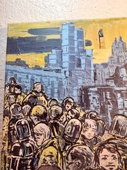 11 inch x 14 inch x 5/8 of an inch – Abstract Cityscape Painting by A.Avila